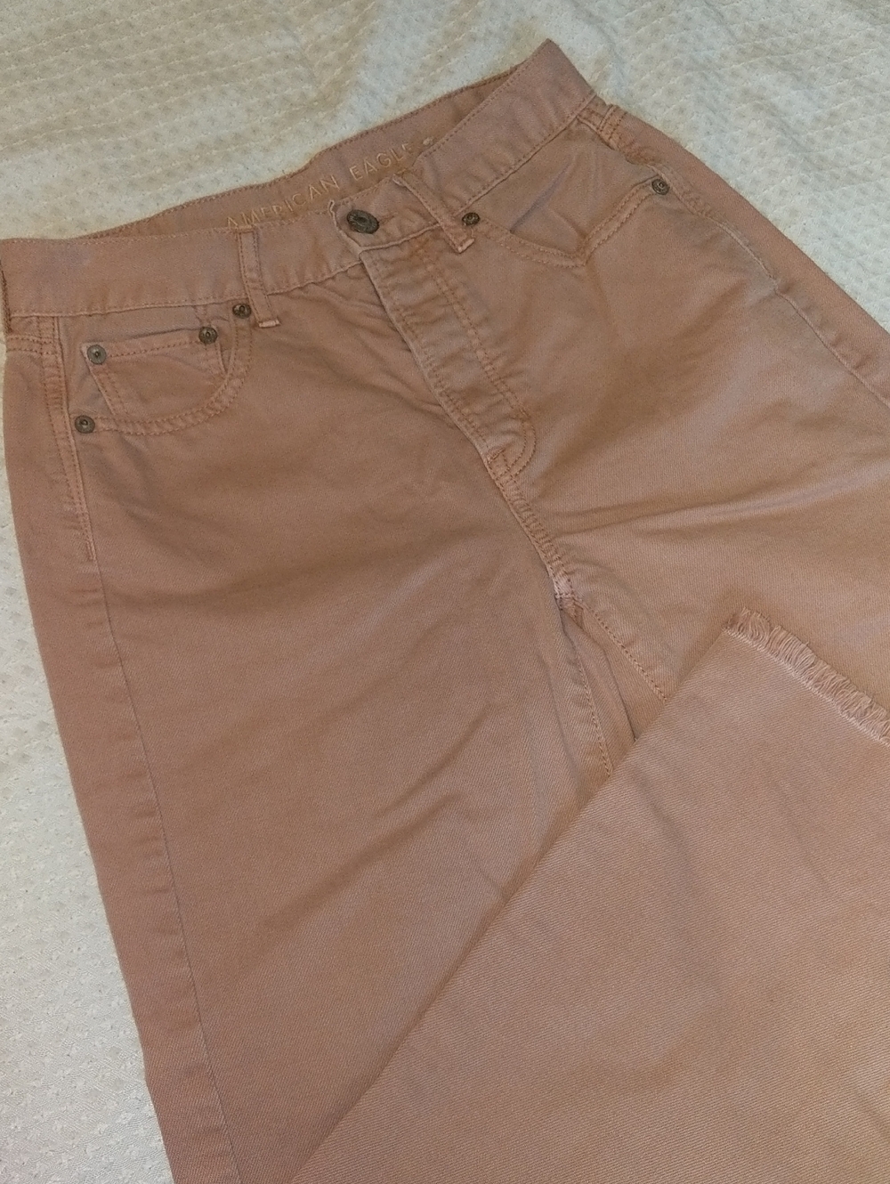American Eagle Outfitters Dusty Pink Straight-Leg Jeans